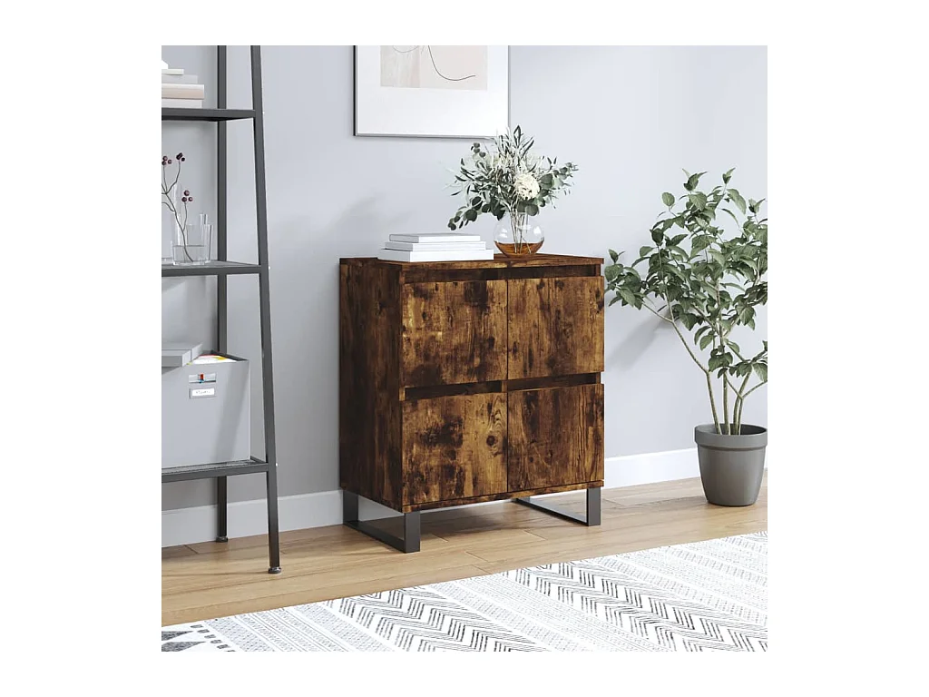 Credenza in rovere affumicato 60x35x70 cm in legno ingegnerizzato