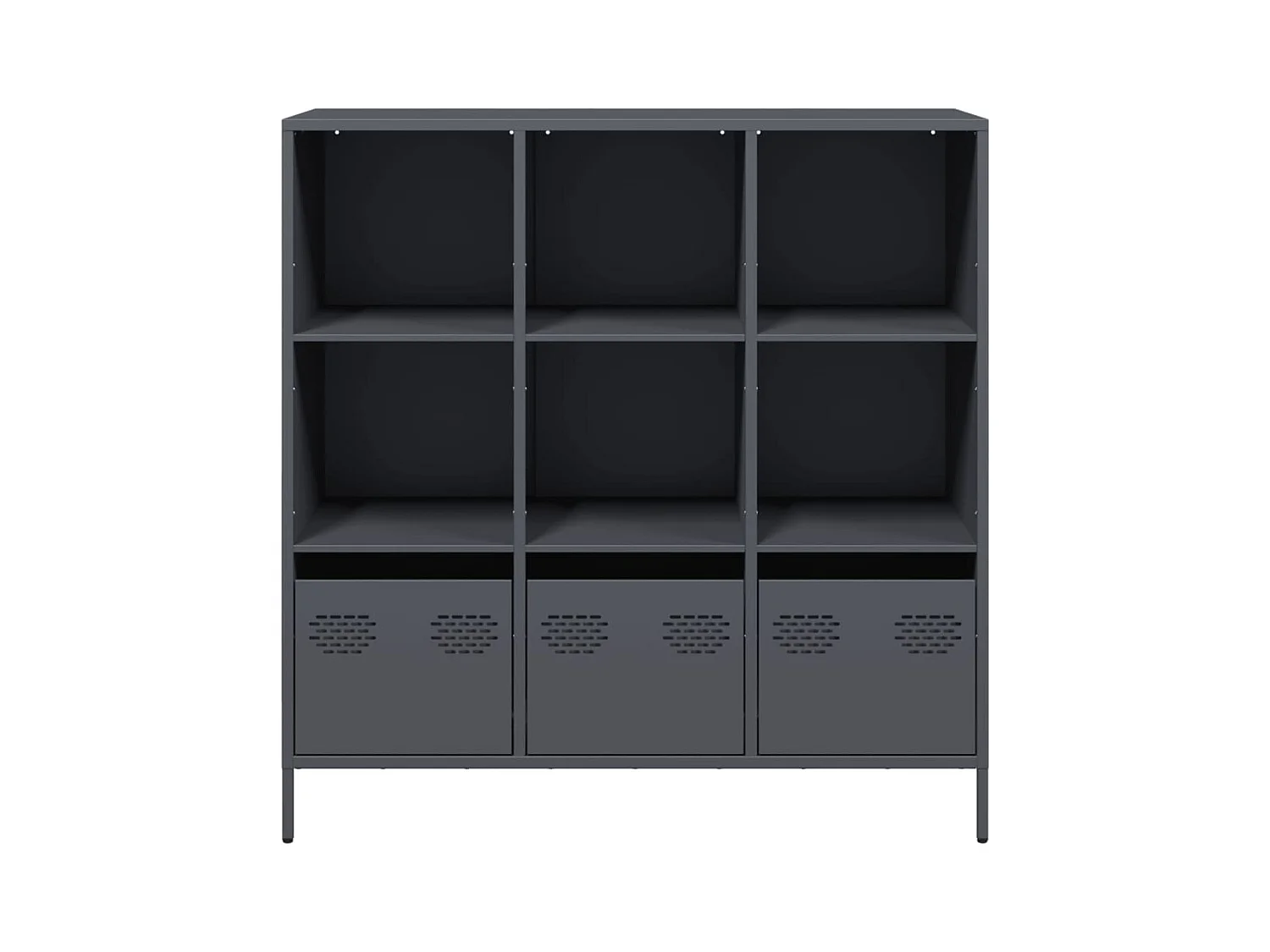 Buffet haut anthracite 101,5x39x103,5 cm acier