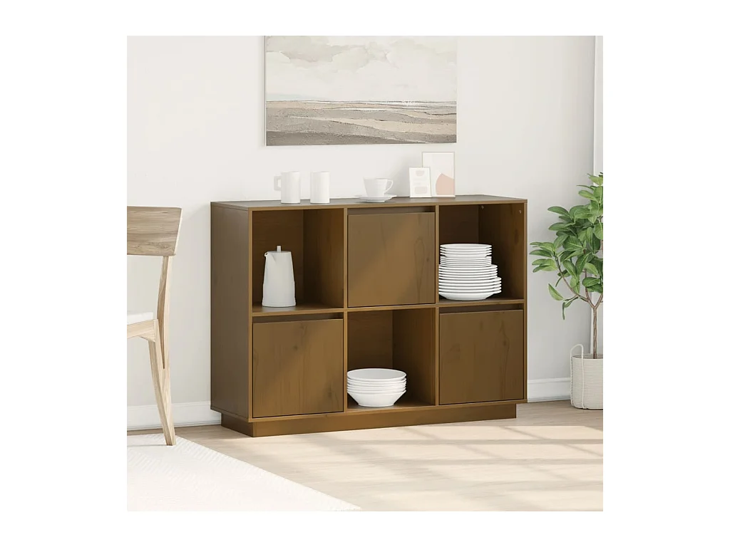 Buffet Marron miel 110,5x35x80 cm Bois massif de pin