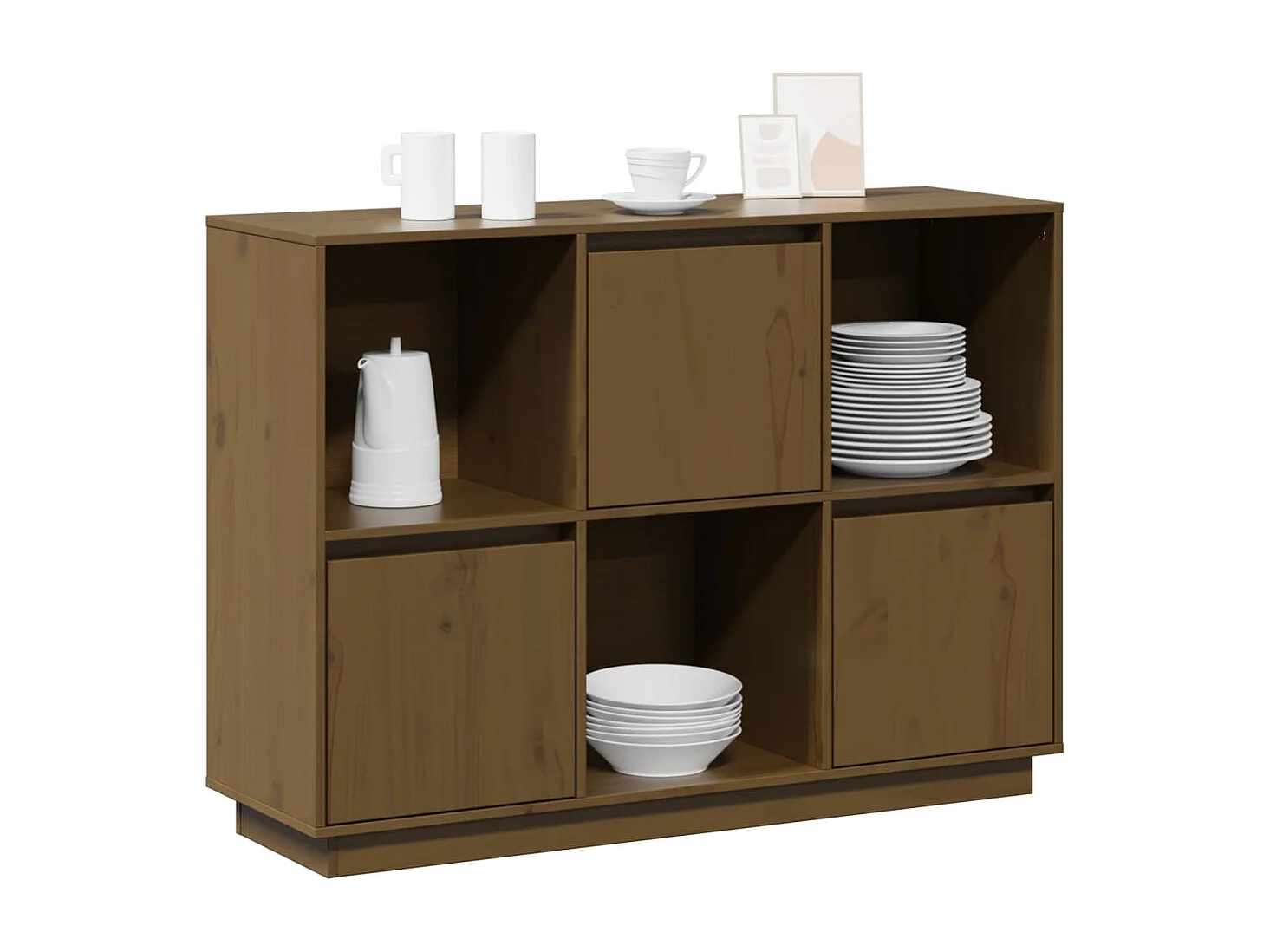 Buffet Marron miel 110,5x35x80 cm Bois massif de pin