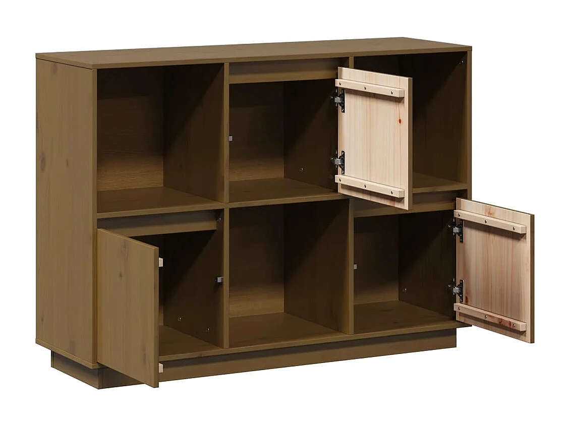 Buffet Marron miel 110,5x35x80 cm Bois massif de pin