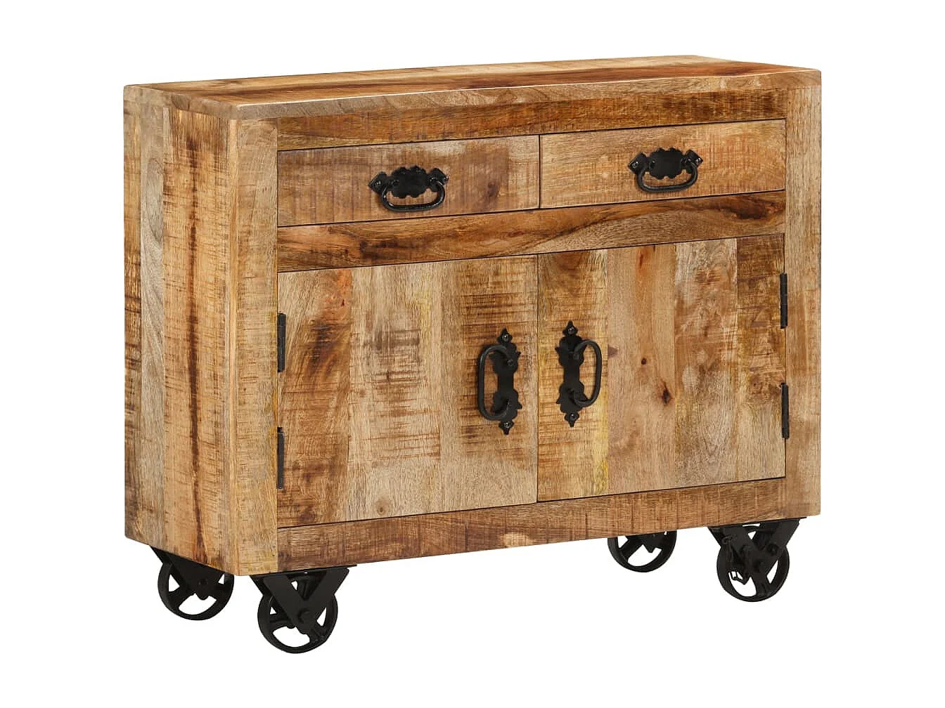 Buffet 80x30x65 cm bois de manguier brut massif
