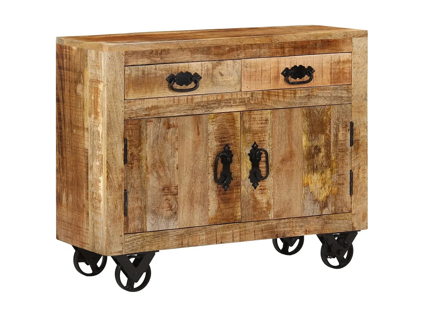 Buffet 80x30x65 cm bois de manguier brut massif