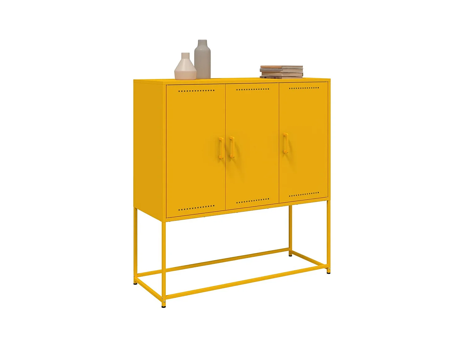 Buffet haut jaune moutarde 100,5x39x107 cm acier