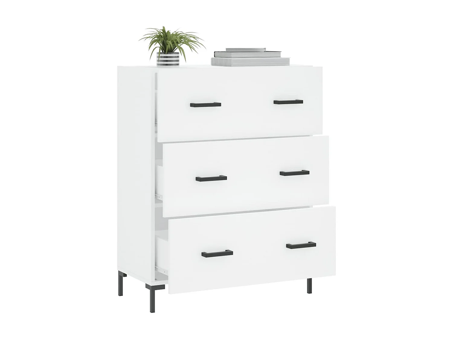 Aparador blanco 69,5x34x90 cm madera de ingeniería