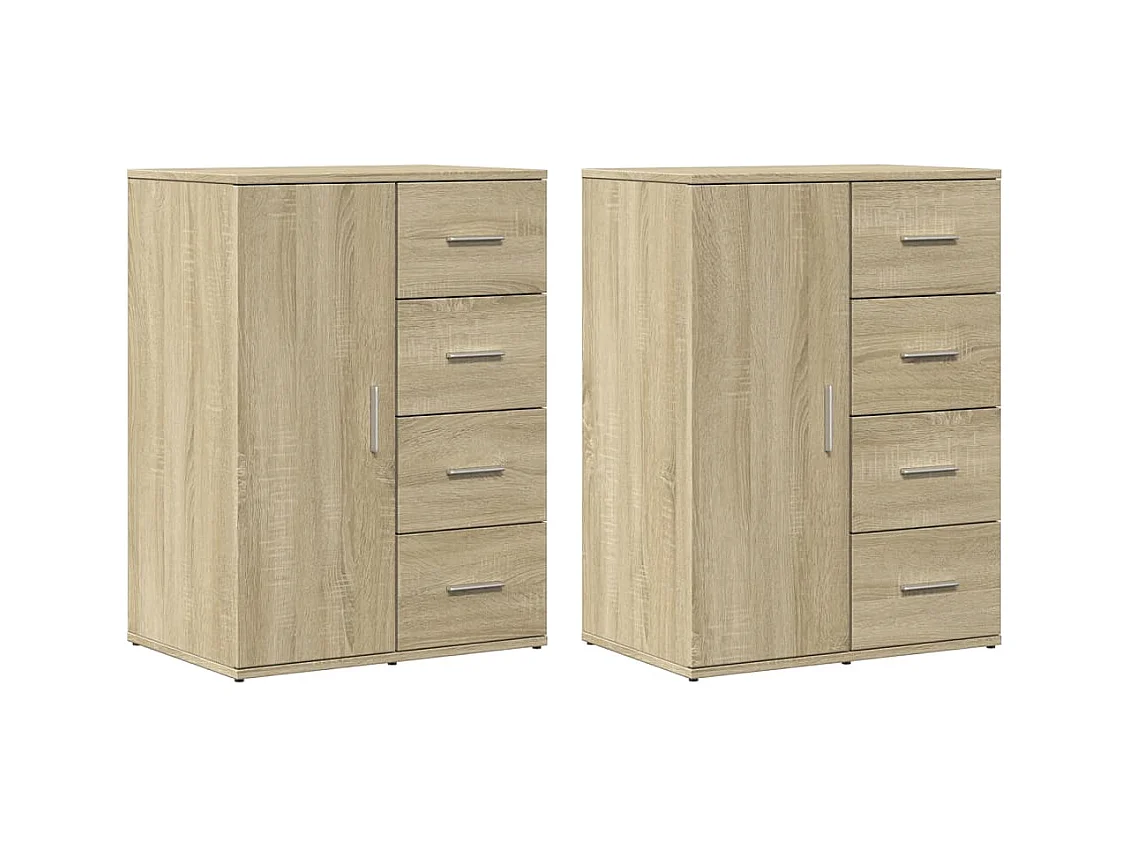 Buffets 2 pcs chêne sonoma 59x39x80 cm bois d'ingénierie
