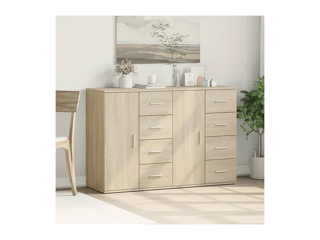 Buffets 2 pcs chêne sonoma 59x39x80 cm bois d'ingénierie