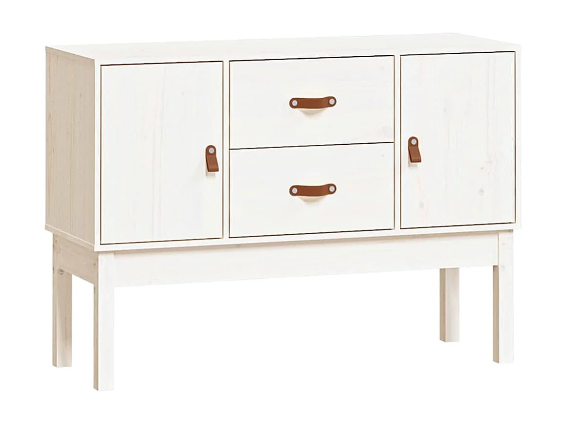 Buffet Blanc 110x40x78 cm Bois massif de pin