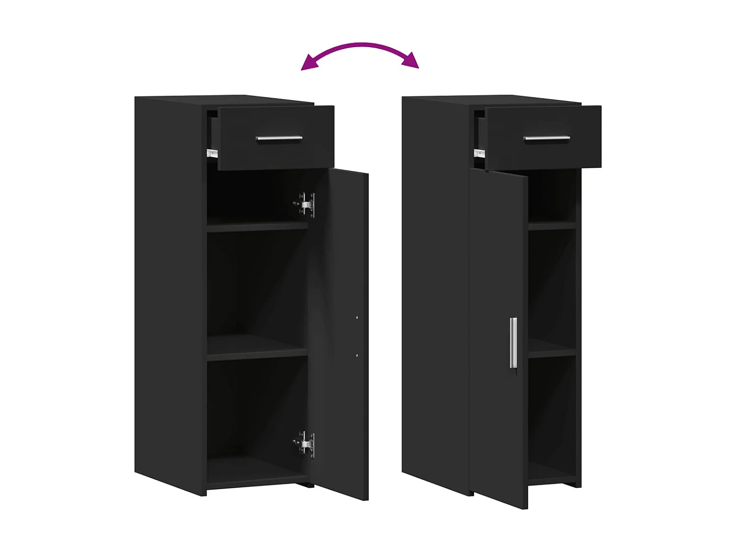 Buffet noir 30x42,5x93 cm bois d'ingénierie