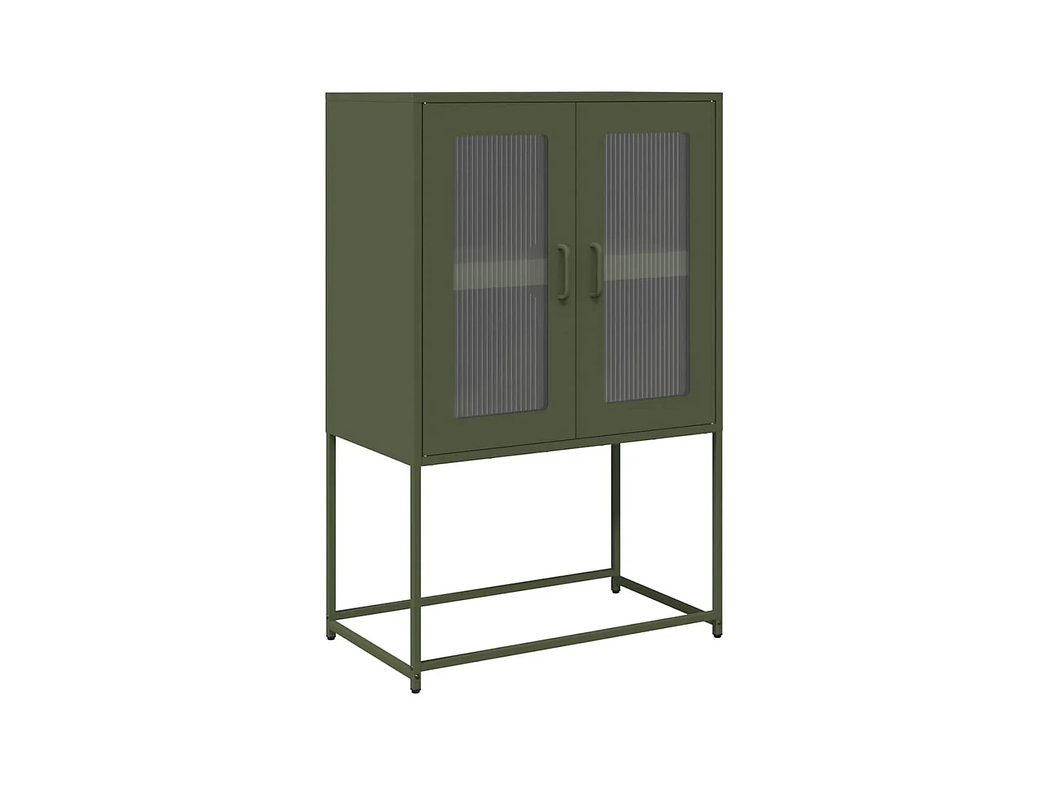 Buffet haut vert olive 68x39x107 cm acier