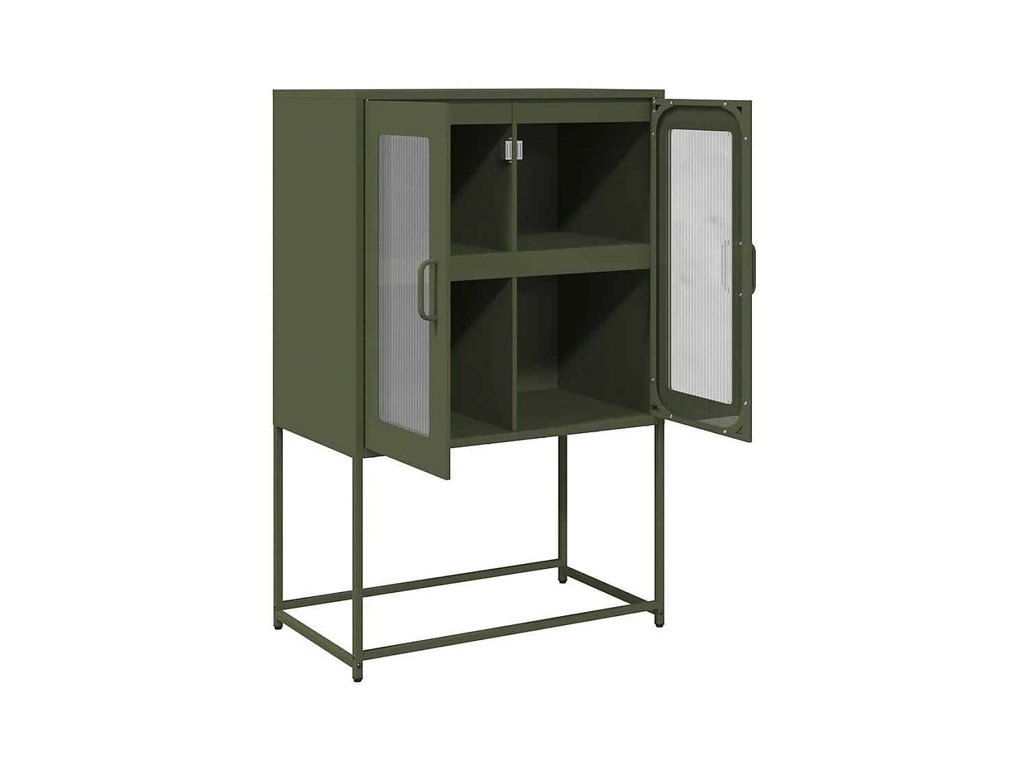 Buffet haut vert olive 68x39x107 cm acier