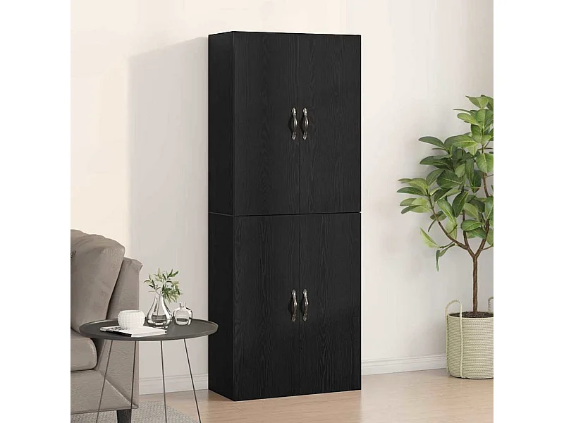 Armoires 2 pcs chêne noir 69,5x34x180 cm en bois