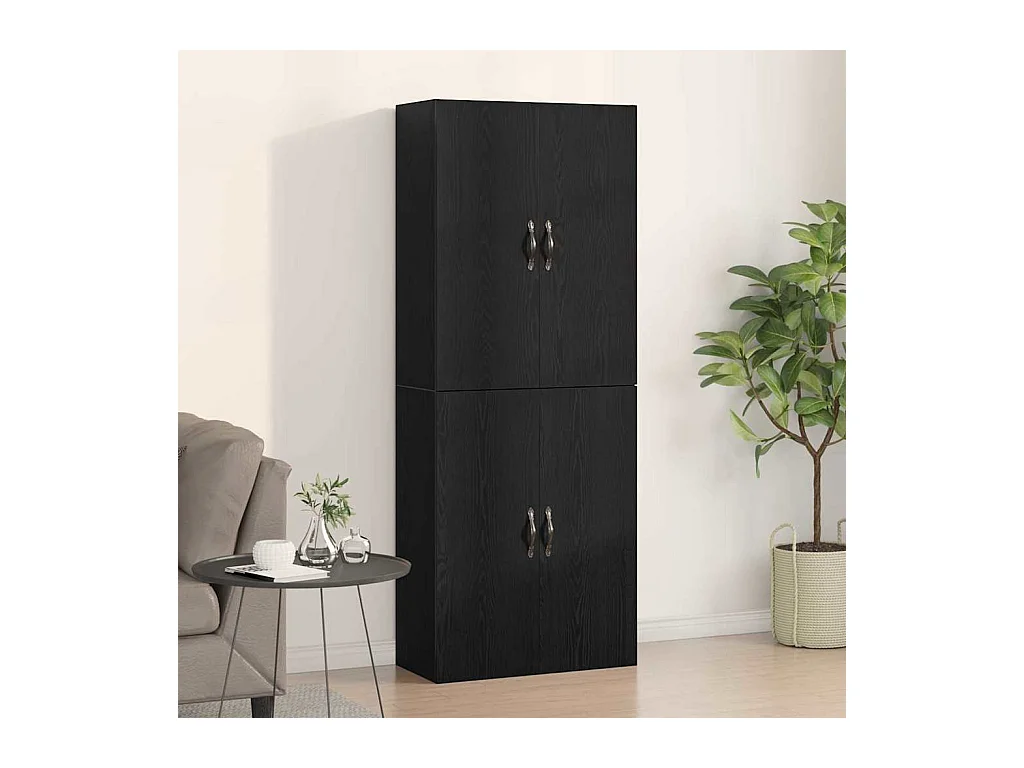 Armoires 2 pcs chêne noir 69,5x34x180 cm en bois
