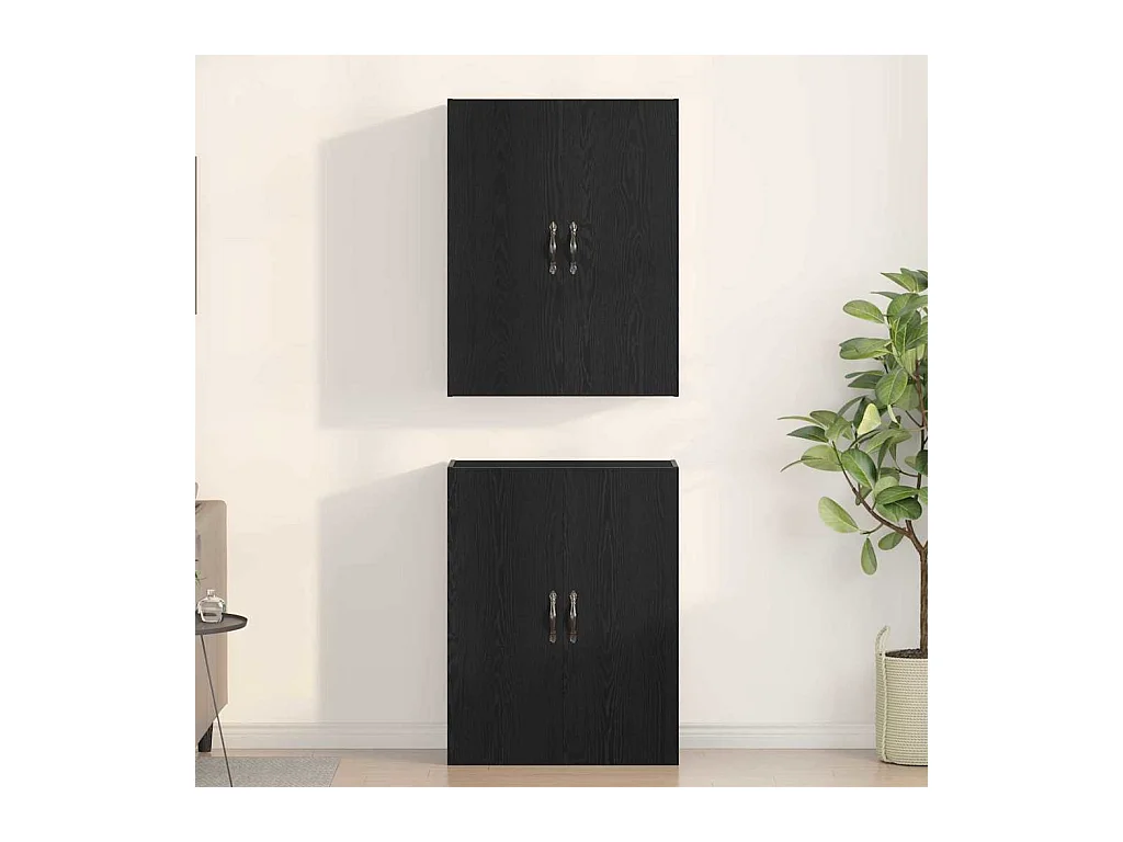 Armoires 2 pcs chêne noir 69,5x34x180 cm en bois