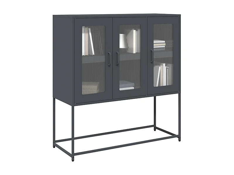 Buffet anthracite 100,5x39x107 cm acier laminé à froid