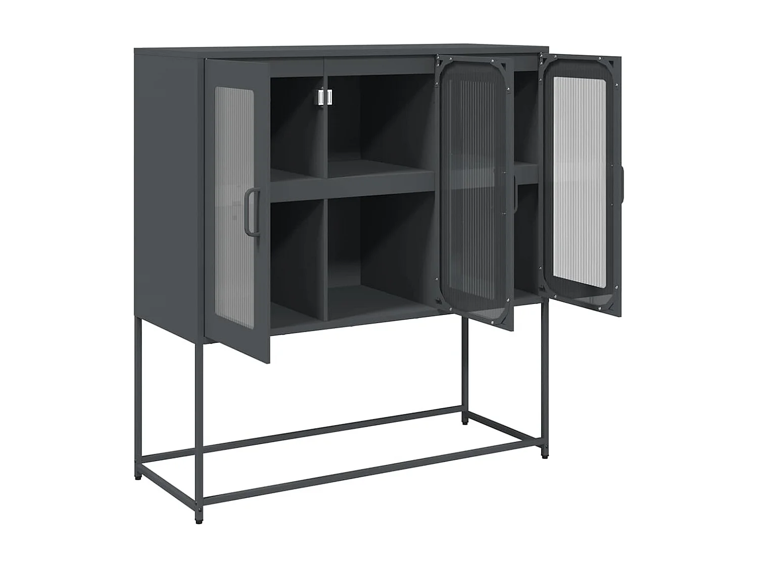 Buffet anthracite 100,5x39x107 cm acier laminé à froid