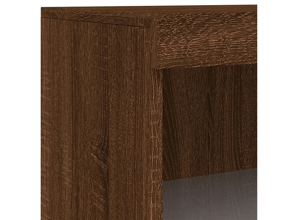 Buffet avec lumières LED chêne marron 60,5x37x100 cm