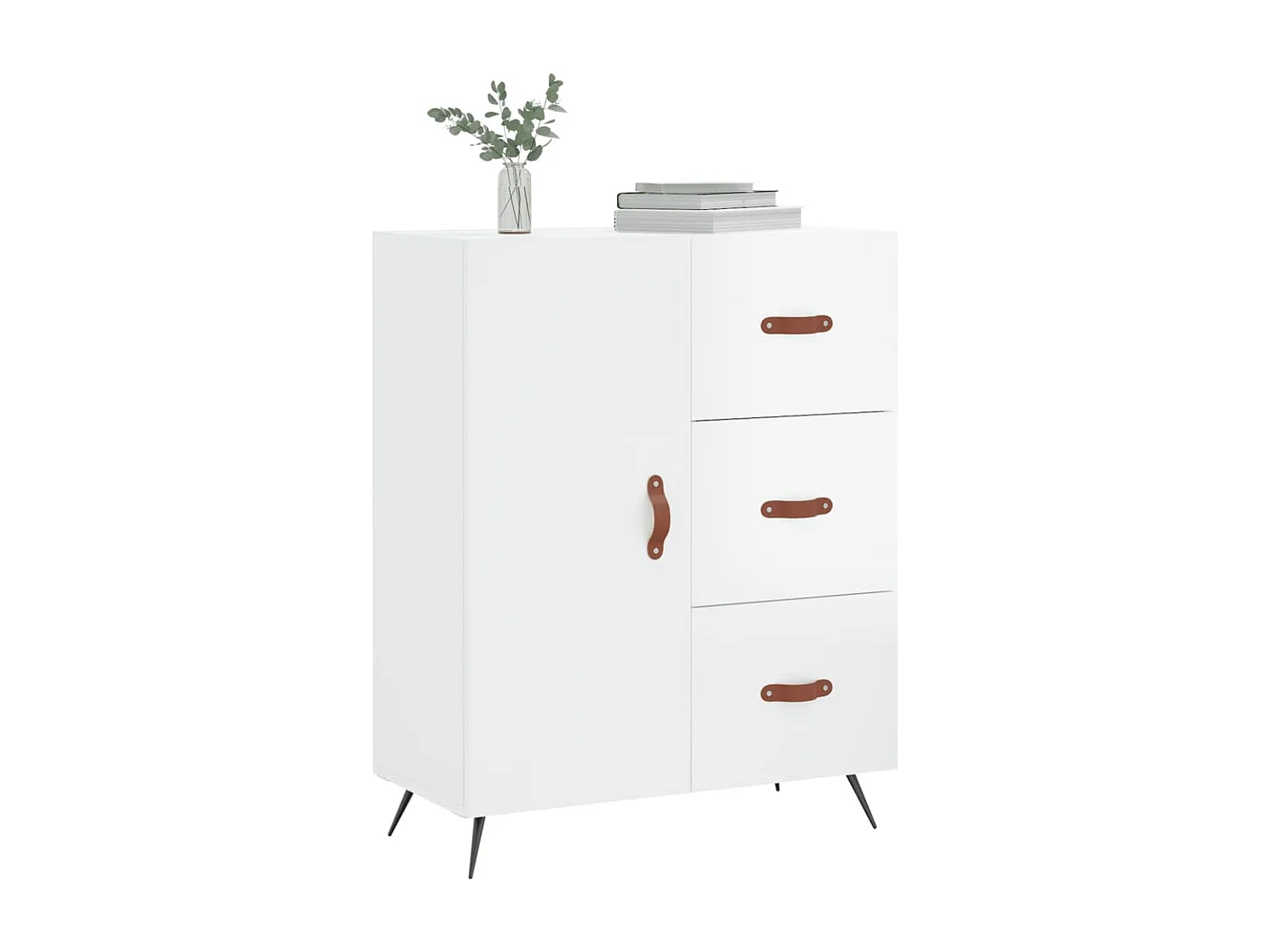 Sideboard Hochglanzweiß 69,5x34x90 cm Holzwerkstoff