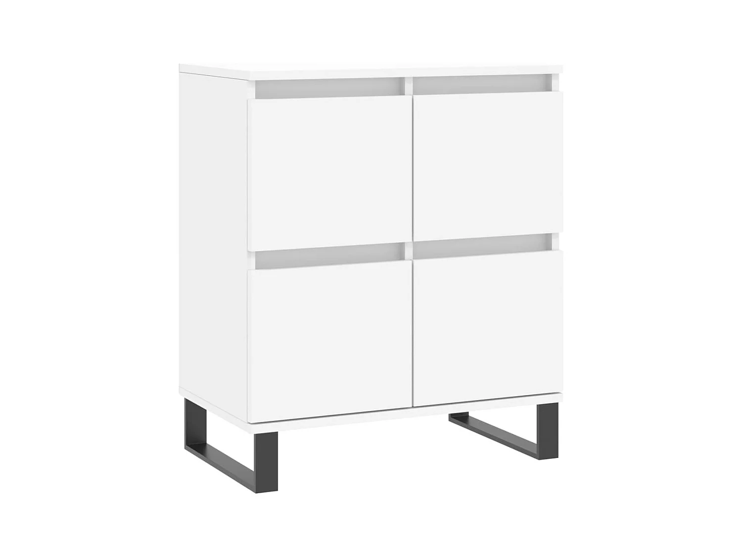 Buffets 2 pcs blanc bois d'ingénierie
