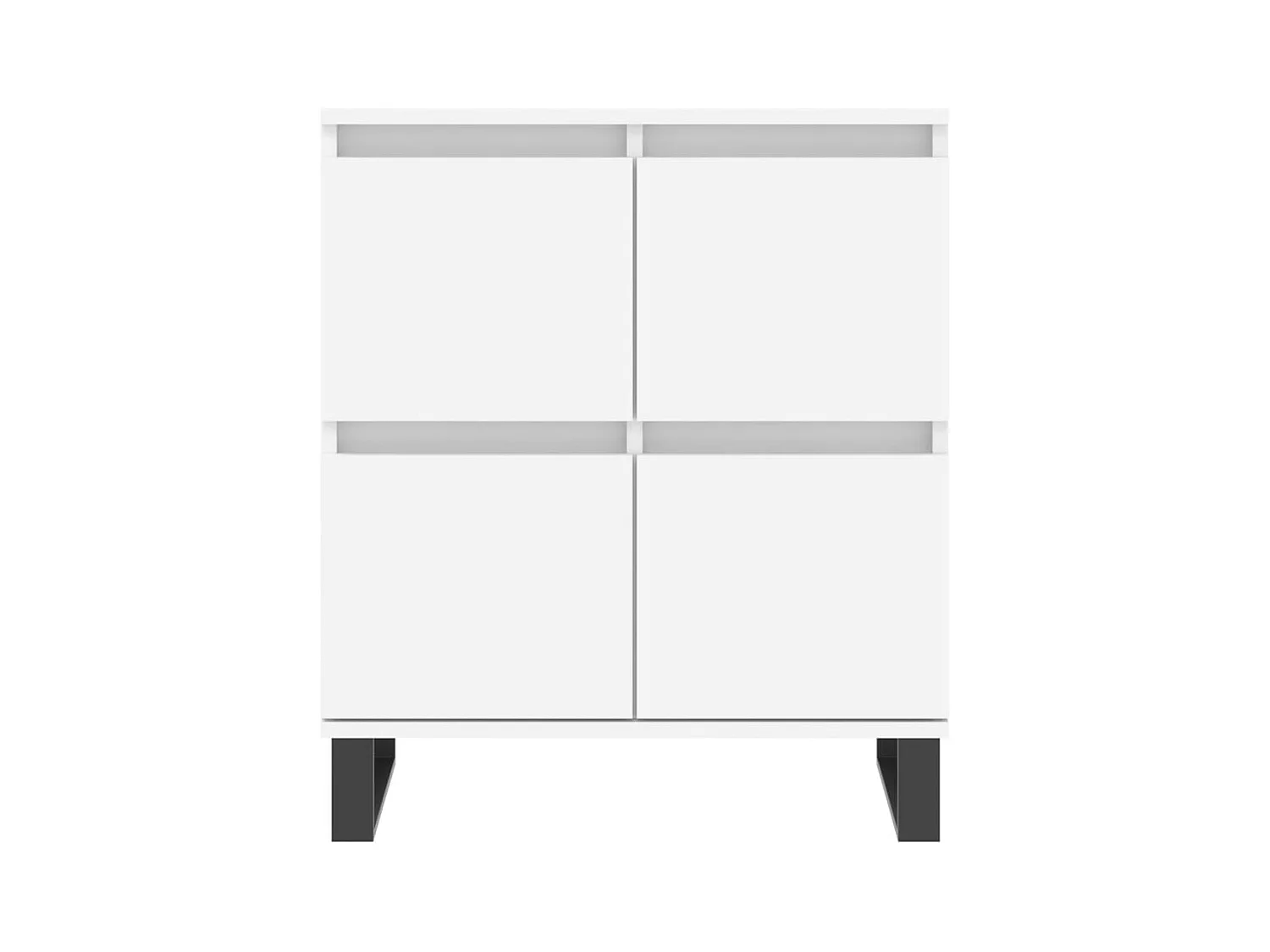 Buffets 2 pcs blanc bois d'ingénierie