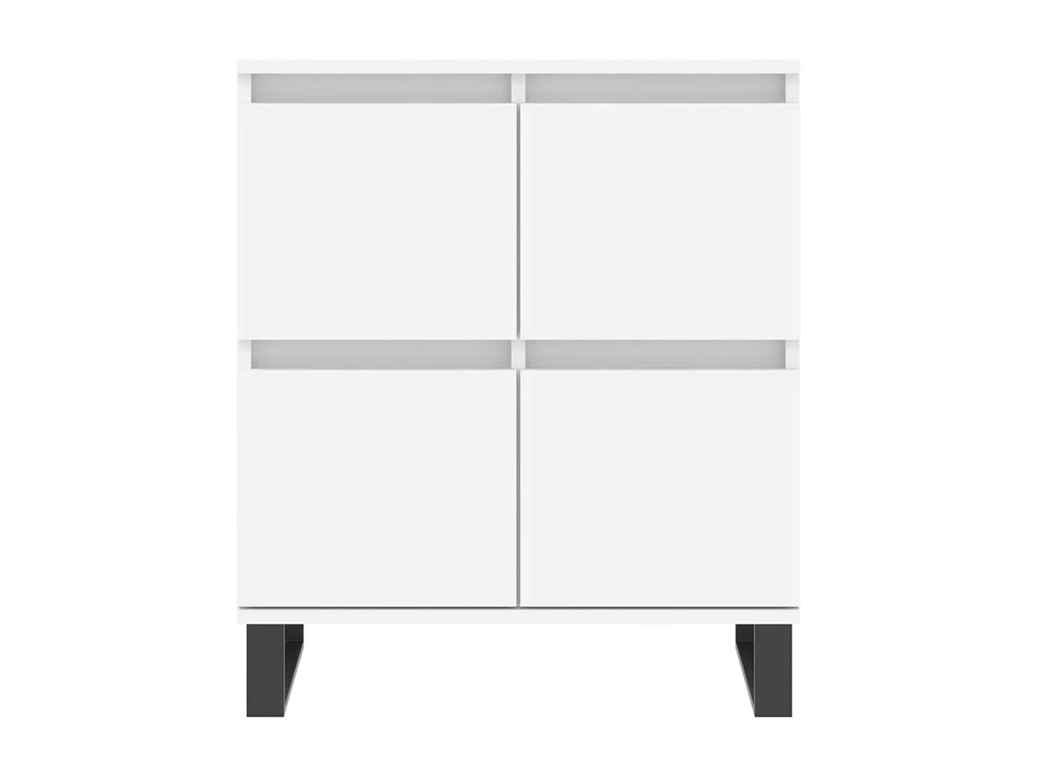 Buffets 2 pcs blanc bois d'ingénierie