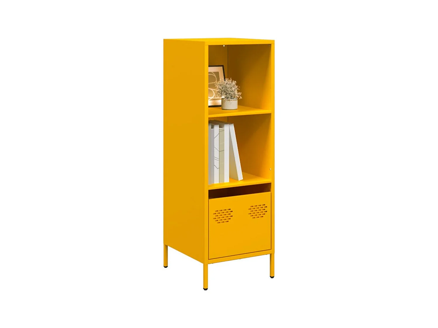 Buffet haut jaune moutarde 35x39x103,5 cm acier