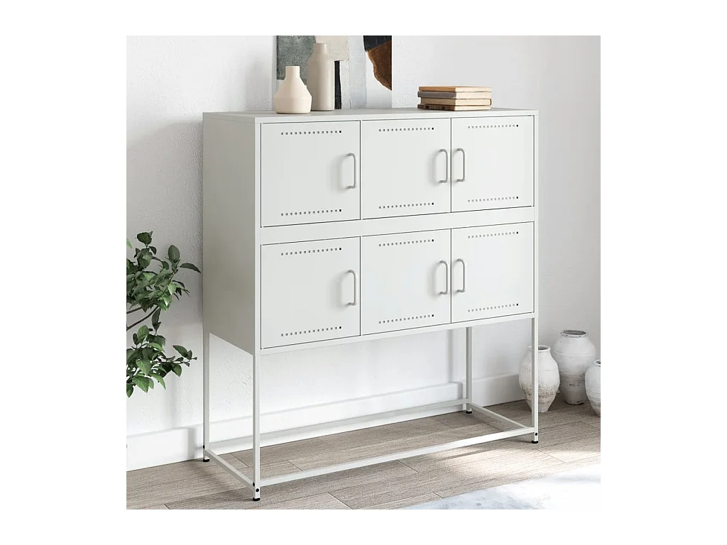 Buffet blanc 100,5x39x107 cm acier