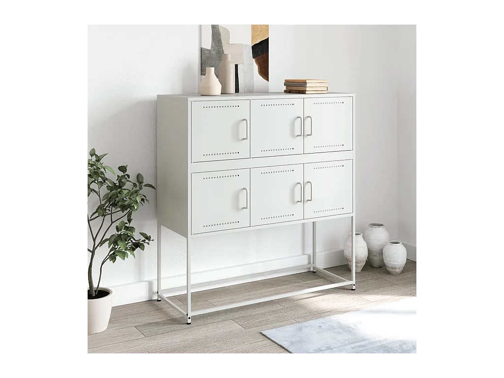 Buffet blanc 100,5x39x107 cm acier