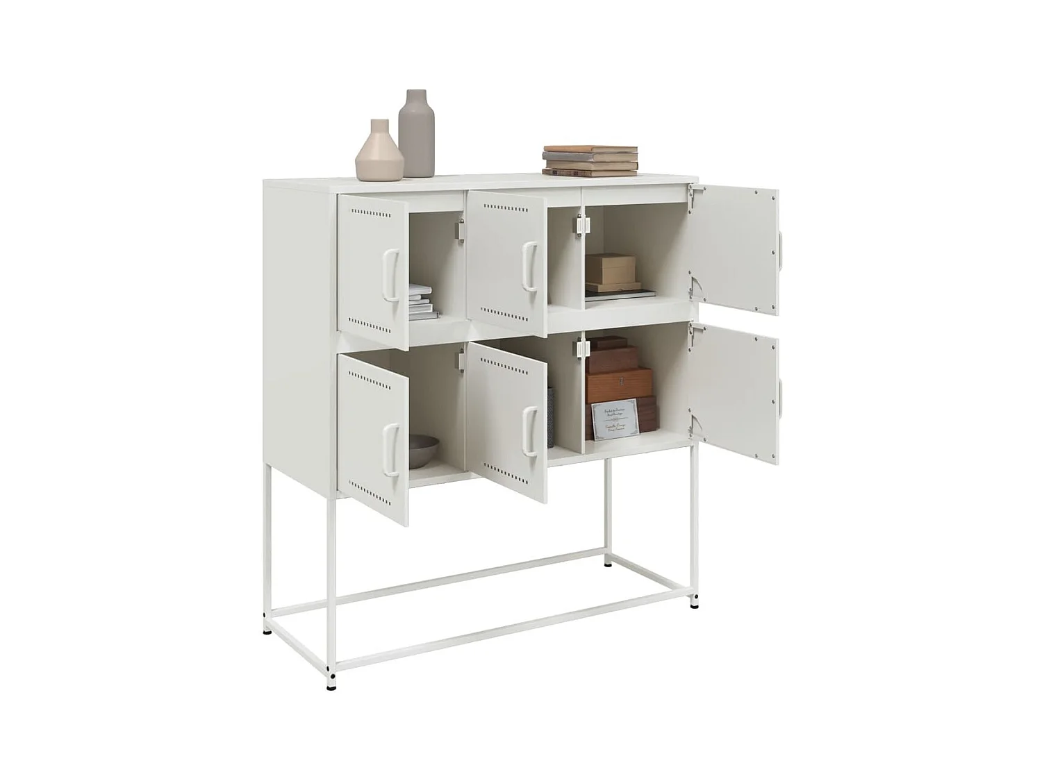 Buffet blanc 100,5x39x107 cm acier
