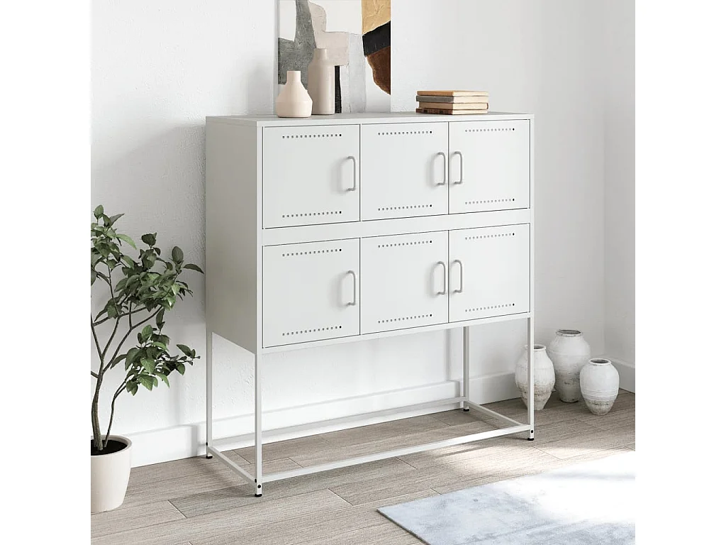 Buffet blanc 100,5x39x107 cm acier