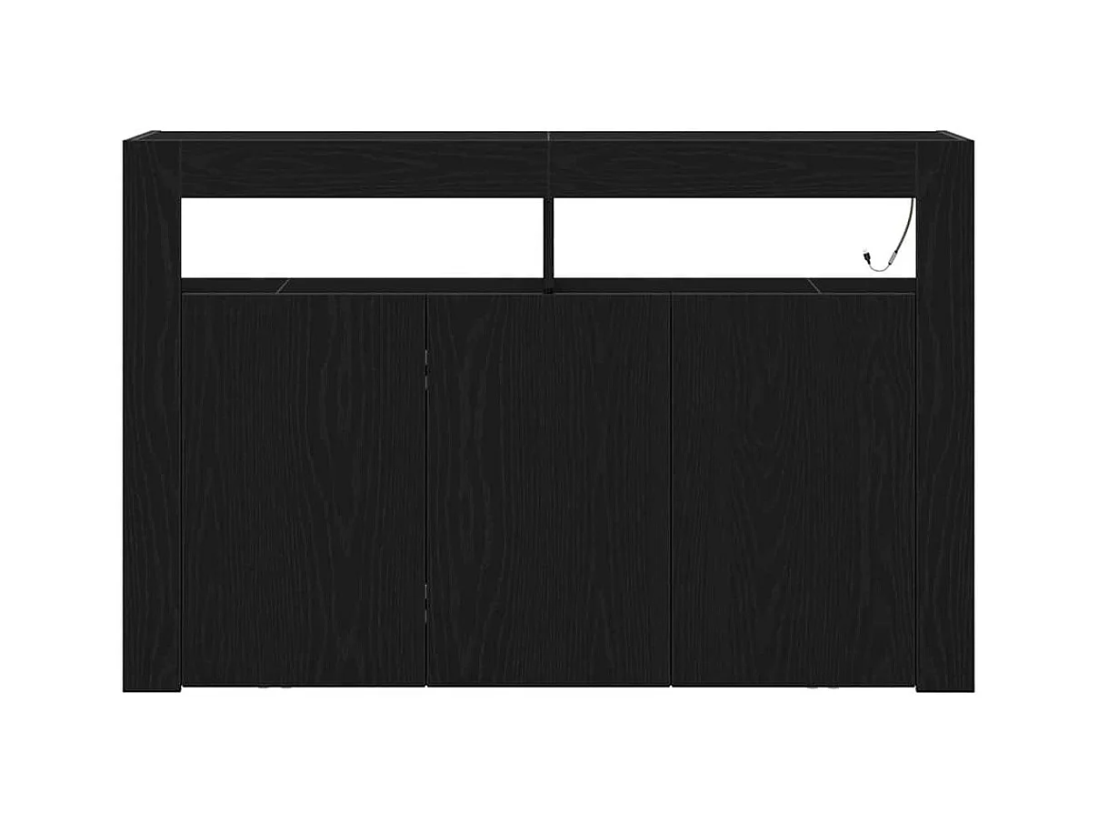 Buffet Chêne noir Bois aggloméré 116 x 30 x 75 cm Buffet moderne