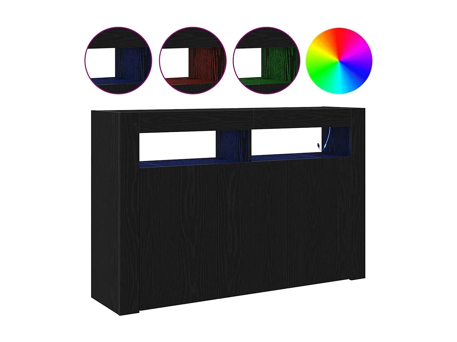 Buffet Chêne noir Bois aggloméré 116 x 30 x 75 cm Buffet moderne