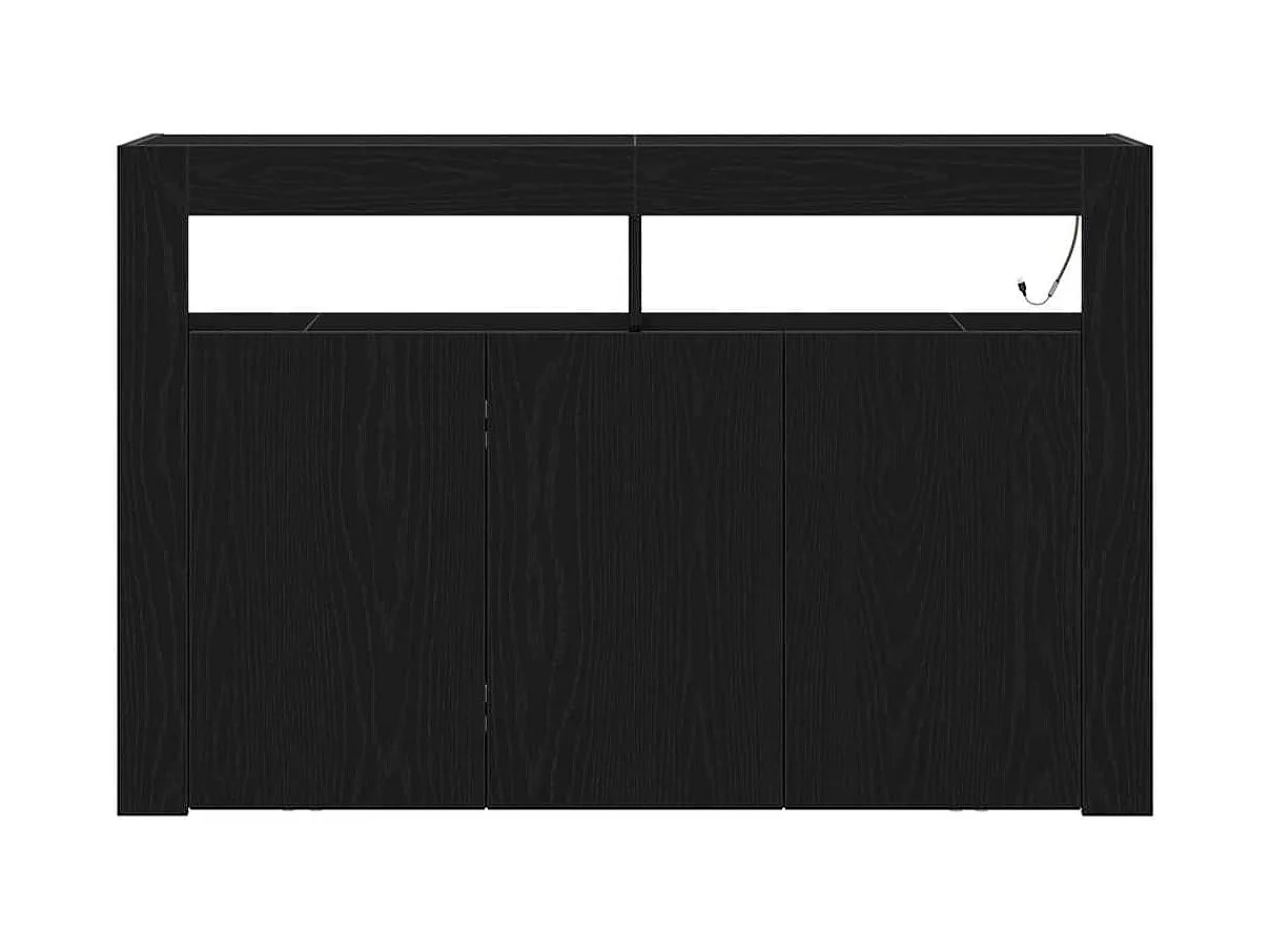 Buffet Chêne noir Bois aggloméré 116 x 30 x 75 cm Buffet moderne