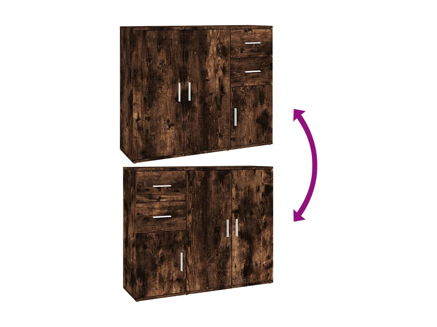 Buffet Chêne fumé 91x29,5x75 cm Bois d'ingénierie