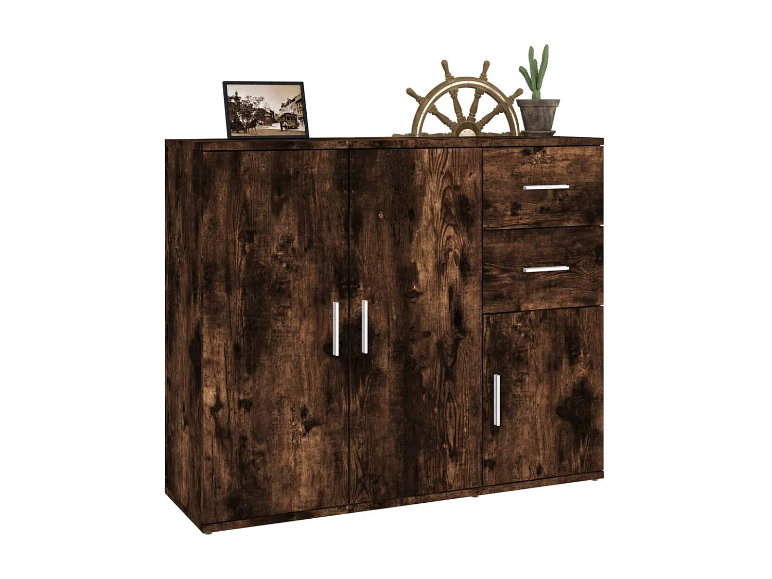 Buffet Chêne fumé 91x29,5x75 cm Bois d'ingénierie