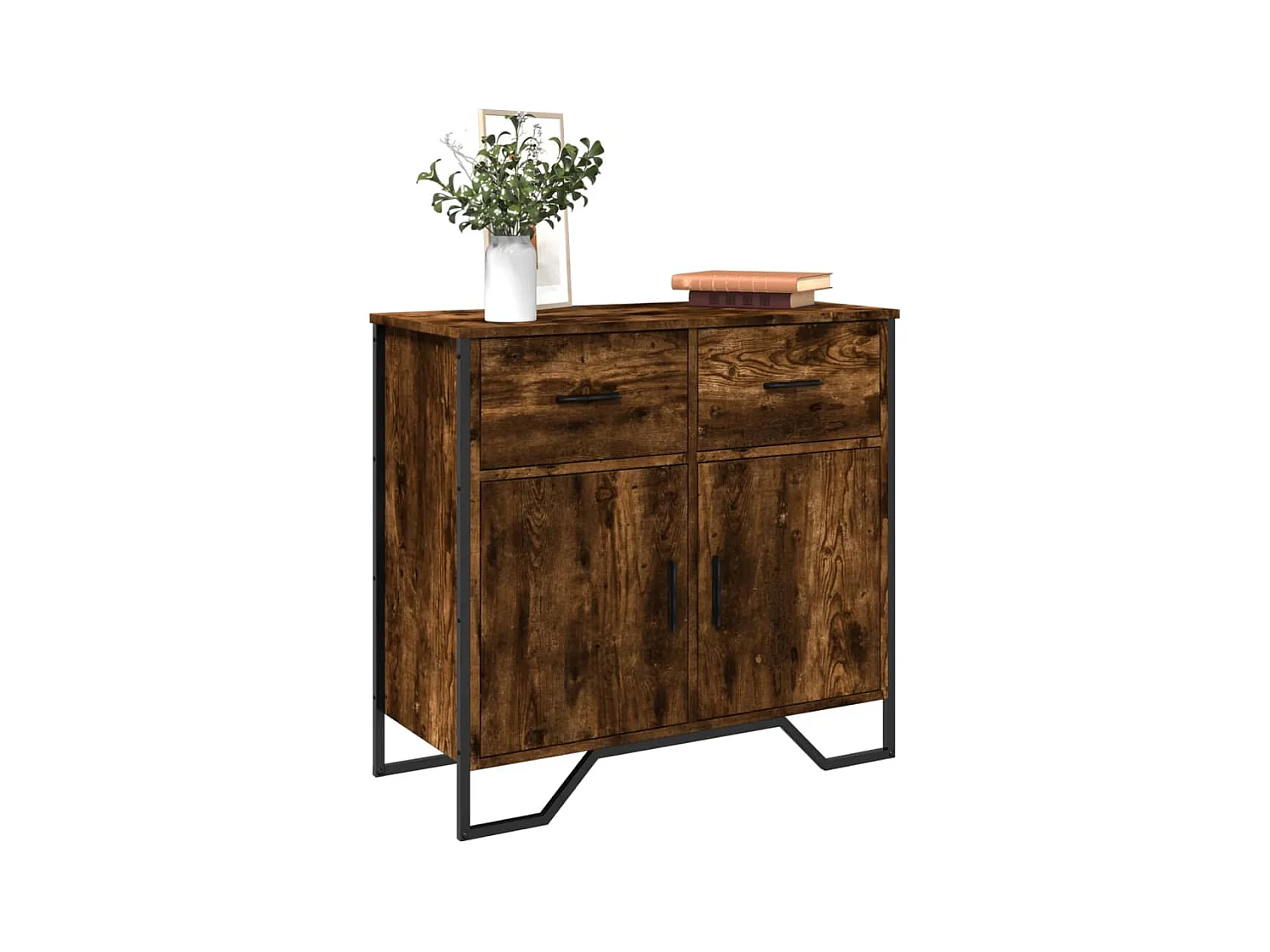 Buffet chêne fumé 79,5x35,5x74,5 cm bois d'ingénierie