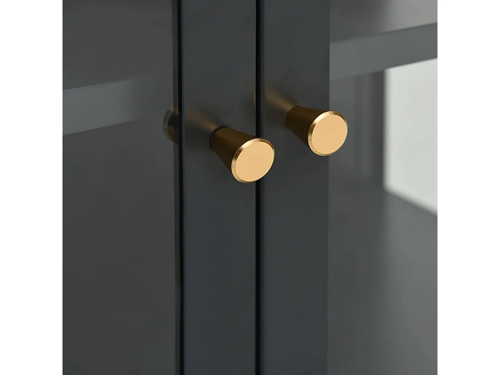 Credenza Antracite 105x35x70 cm Acciaio e vetro