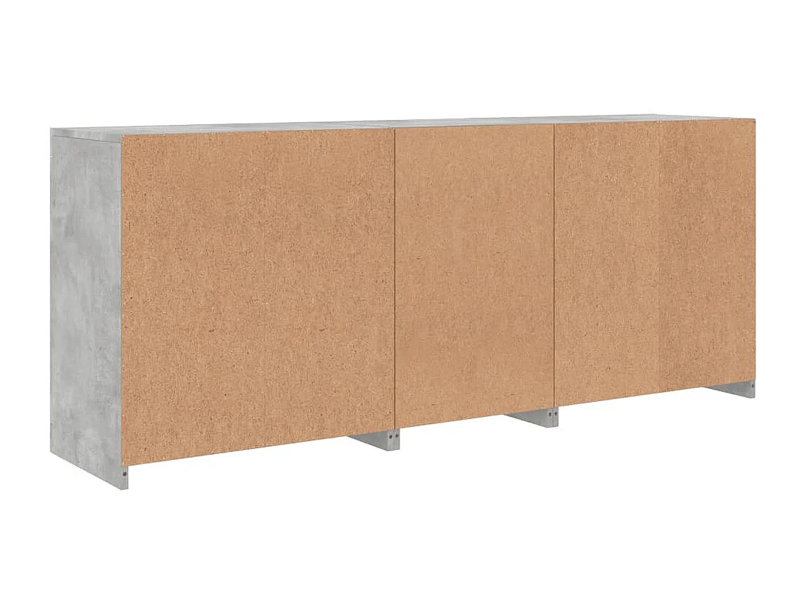 Credenza con luci LED grigio cemento 181,5x37x67 cm