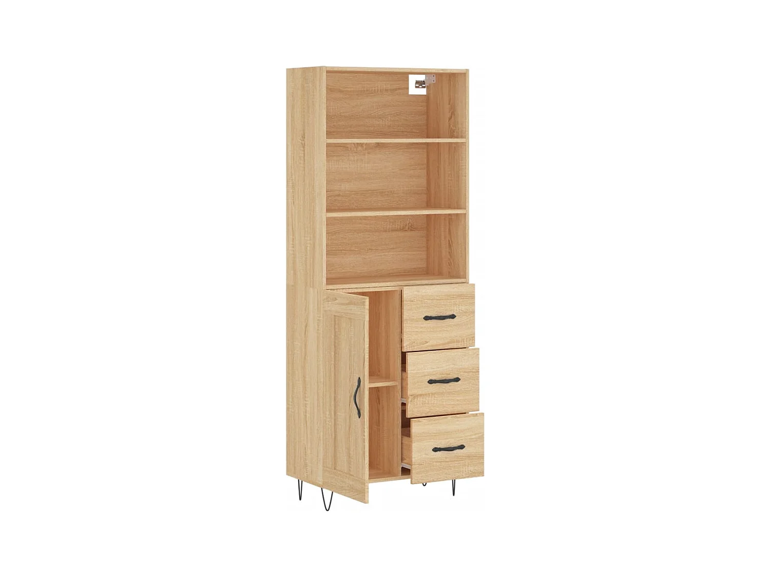 Buffet haut Chêne sonoma 69,5x34x180 cm Bois d'ingénierie