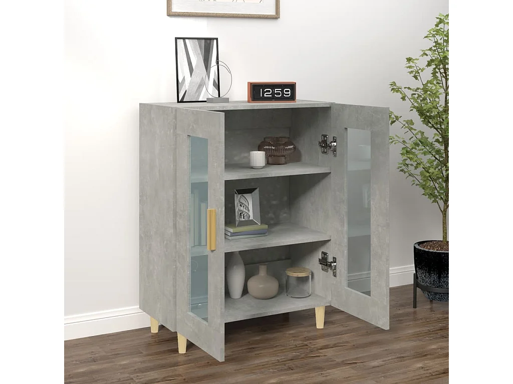 Aparador gris hormigón 69,5x34x90 cm madera de ingeniería