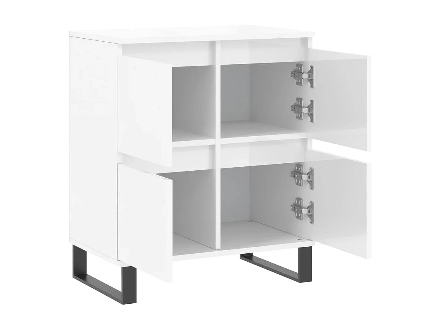 Credenza Bianco lucido 60x35x70 cm Legno composito
