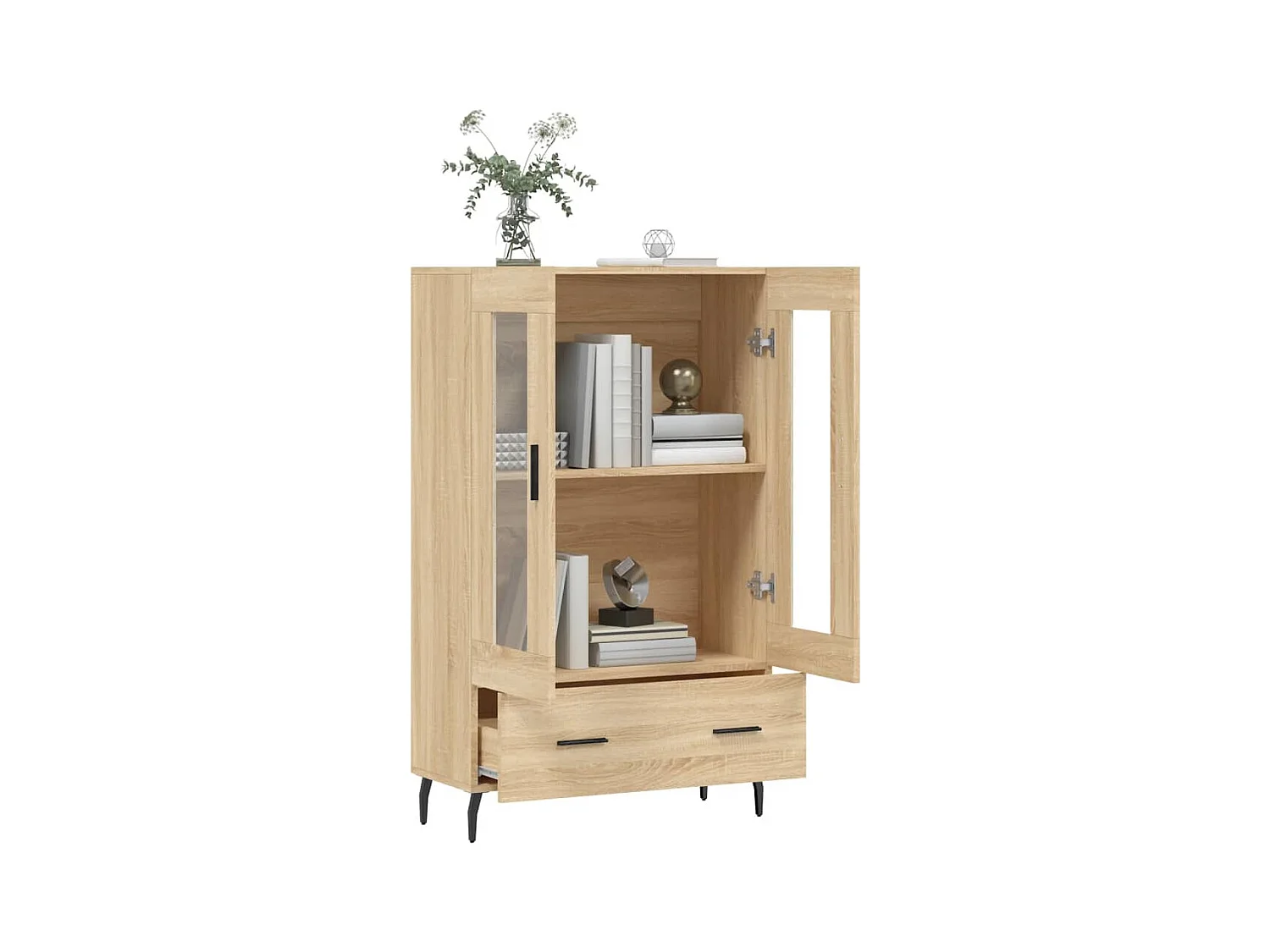 Hoog dressoir Sonoma eiken 69,5x31x115 cm bewerkt hout