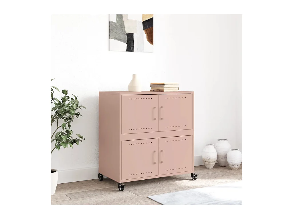 Buffet rose 68x39x72 cm acier