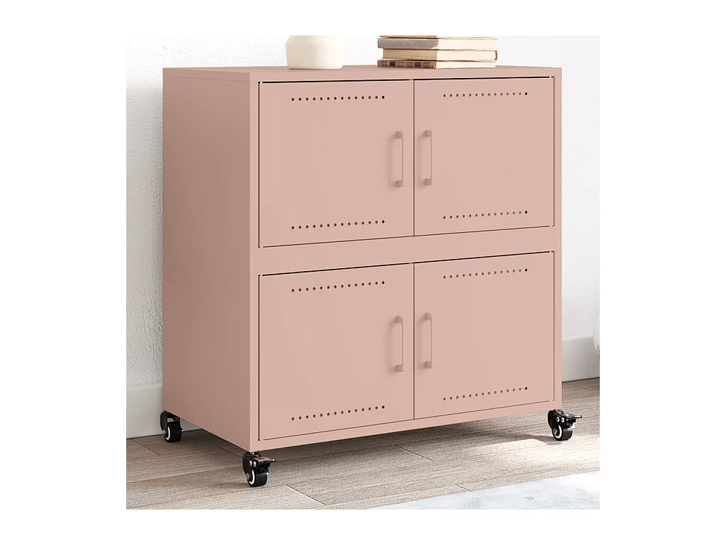 Buffet rose 68x39x72 cm acier