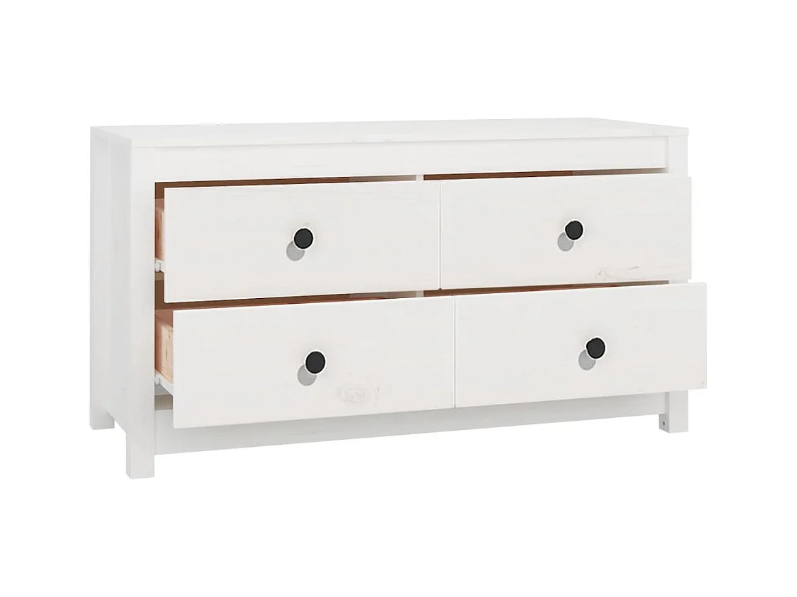 Armoire latérale Blanc 100x40x54 cm Bois de pin massif