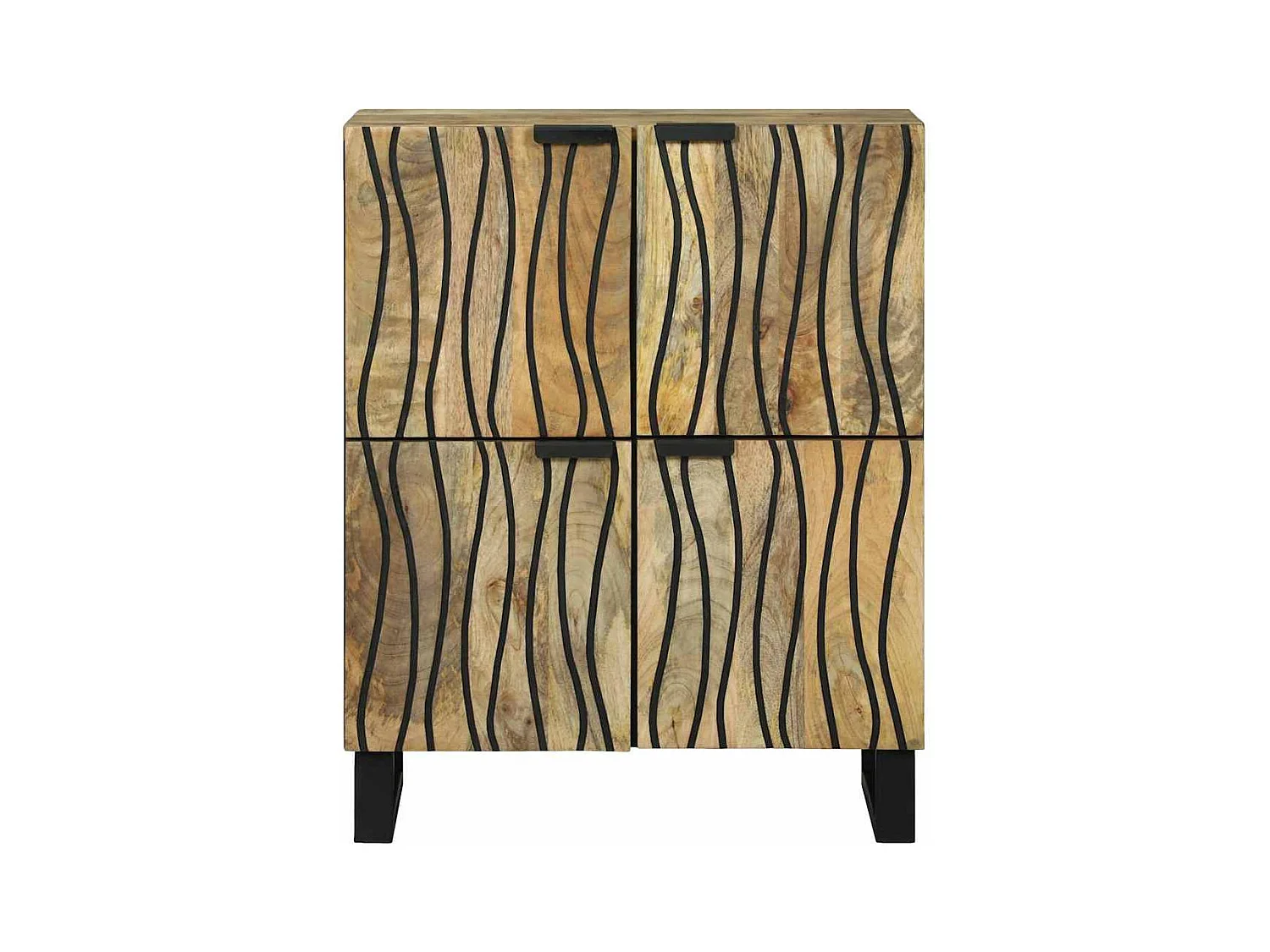 Buffet 60 x 33,5 x 75 cm - Fabriqué en bois de mangue massif et bois d'ingénierie