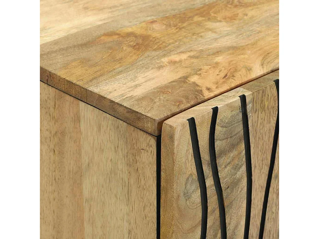Buffet 60 x 33,5 x 75 cm - Fabriqué en bois de mangue massif et bois d'ingénierie