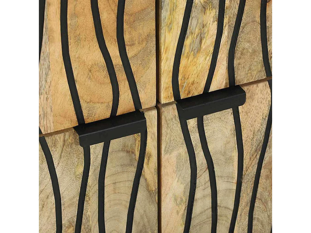 Buffet 60 x 33,5 x 75 cm - Fabriqué en bois de mangue massif et bois d'ingénierie