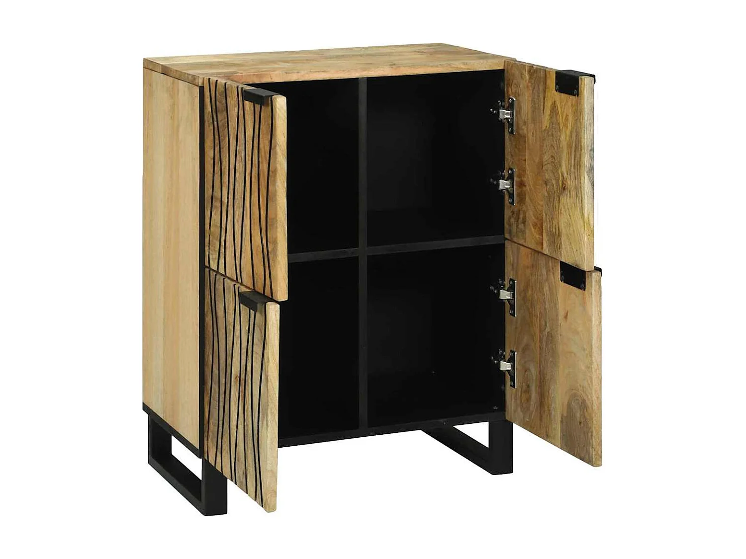 Buffet 60 x 33,5 x 75 cm - Fabriqué en bois de mangue massif et bois d'ingénierie