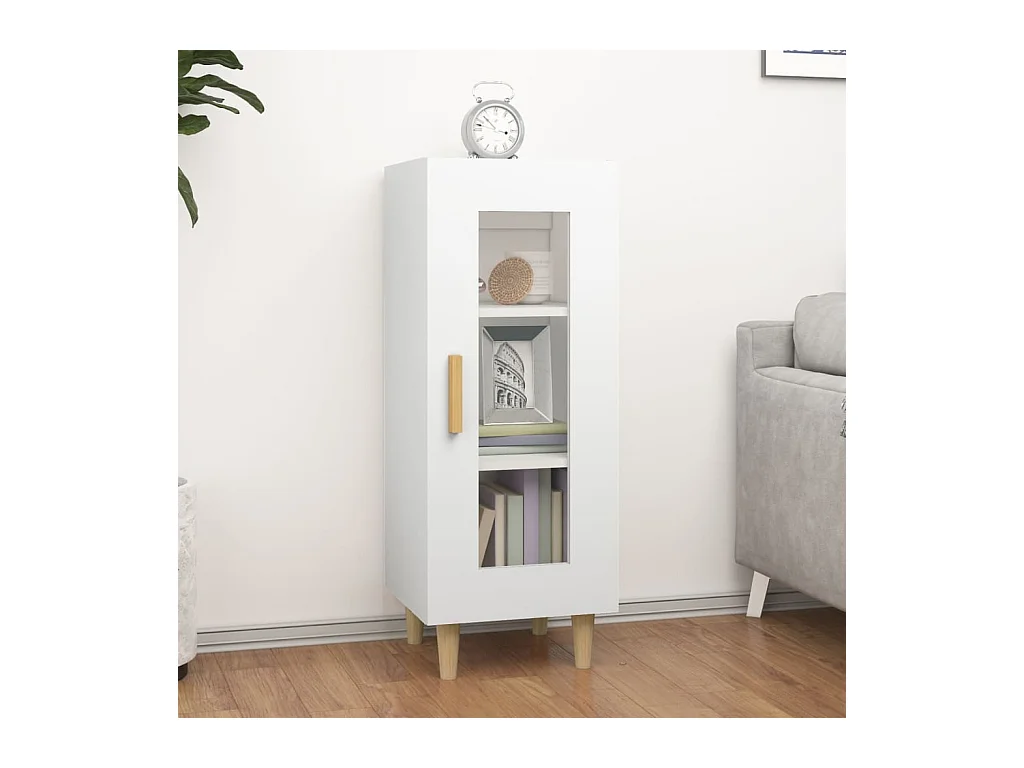 Weißes Sideboard 34,5x34x90 cm Holzwerkstoff